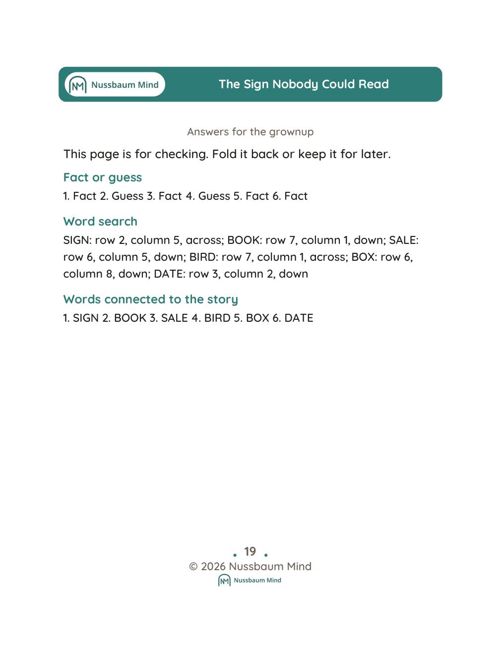 The Sign Nobody Could Read complete book page 20