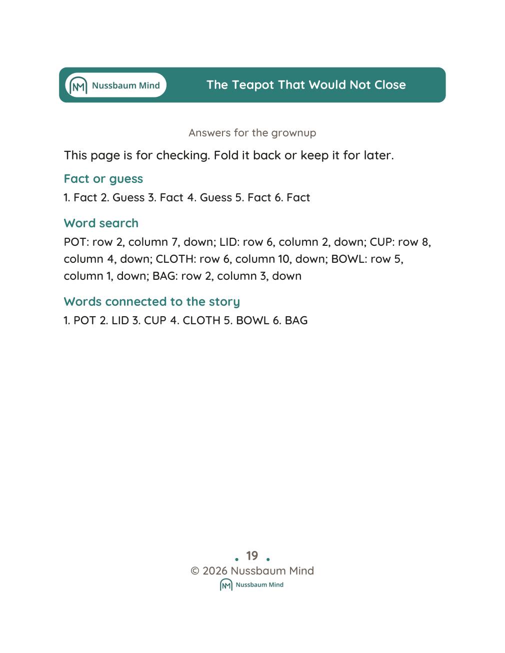 The Teapot That Would Not Close complete book page 20