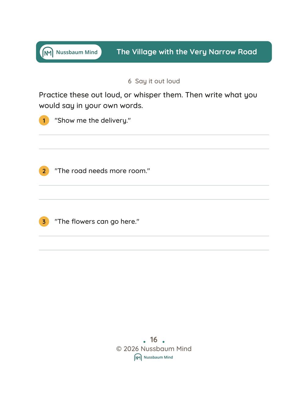 The Village with the Very Narrow Road complete book page 17